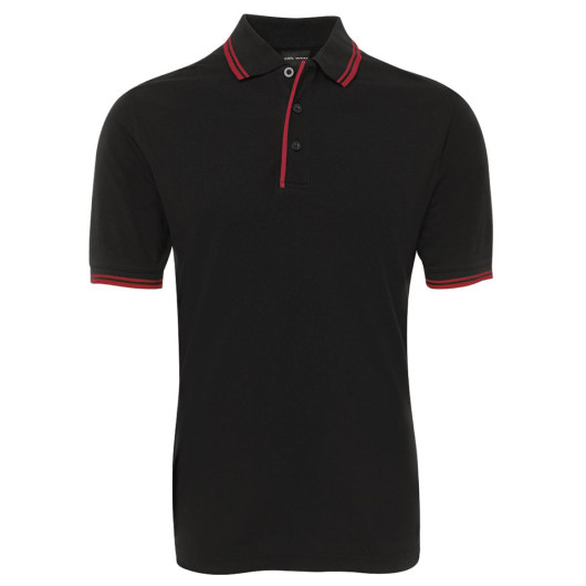 Classic Contrast Polo Black Red